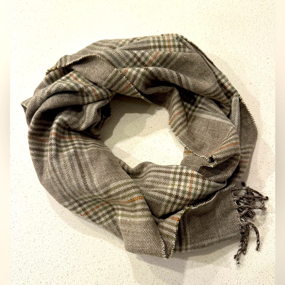 Cashmere Taupe Plaid Scarf